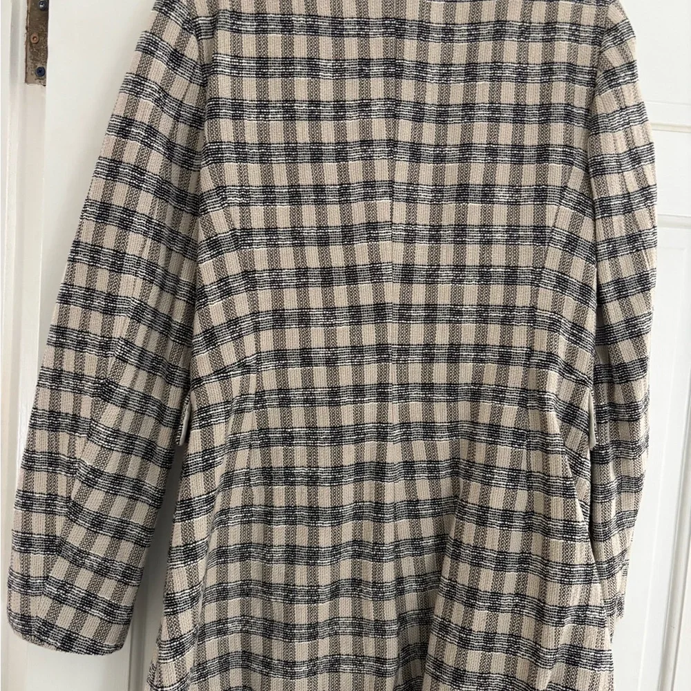 Zara Checkered Black and Cream Jacket/ Blazer - Picture 6 of 6